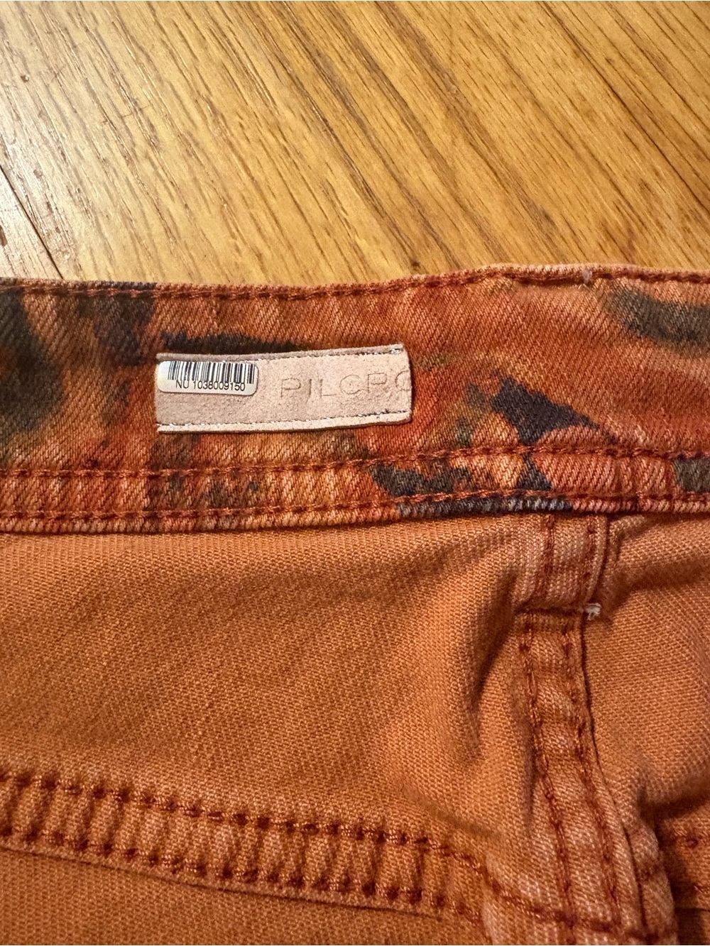 Anthropologie Orange Multi Printed Distressed Jeans - Picture 2 of 4